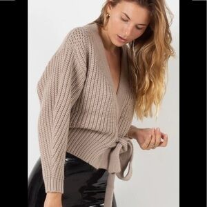 Vagabond wrap sweater ties in front